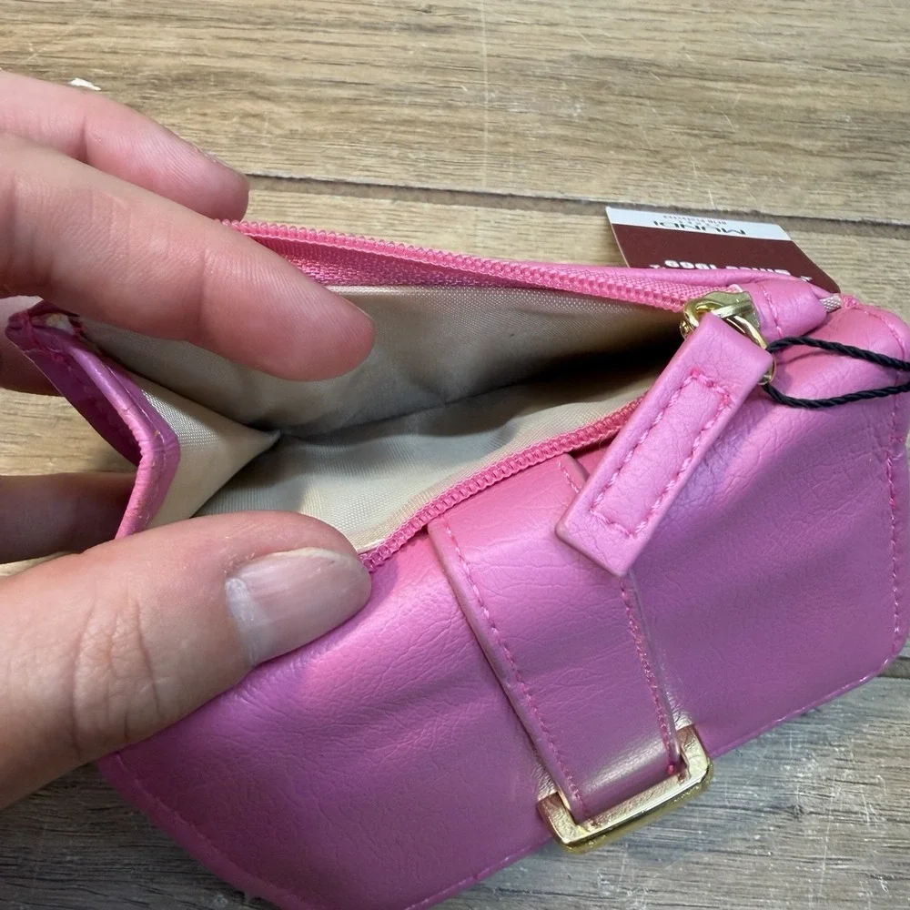 NWT Small Rose Bloom Pink Anna Indexer Rfid Blocking Mundi Mini Snap Wallet